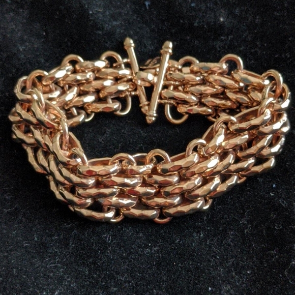 Bella Diva 18k Rose Gold-Plated Heavy Chain Bracelet – Made in Italy, Like New - Picture 1 of 6